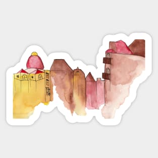 Watercolor European City Sticker